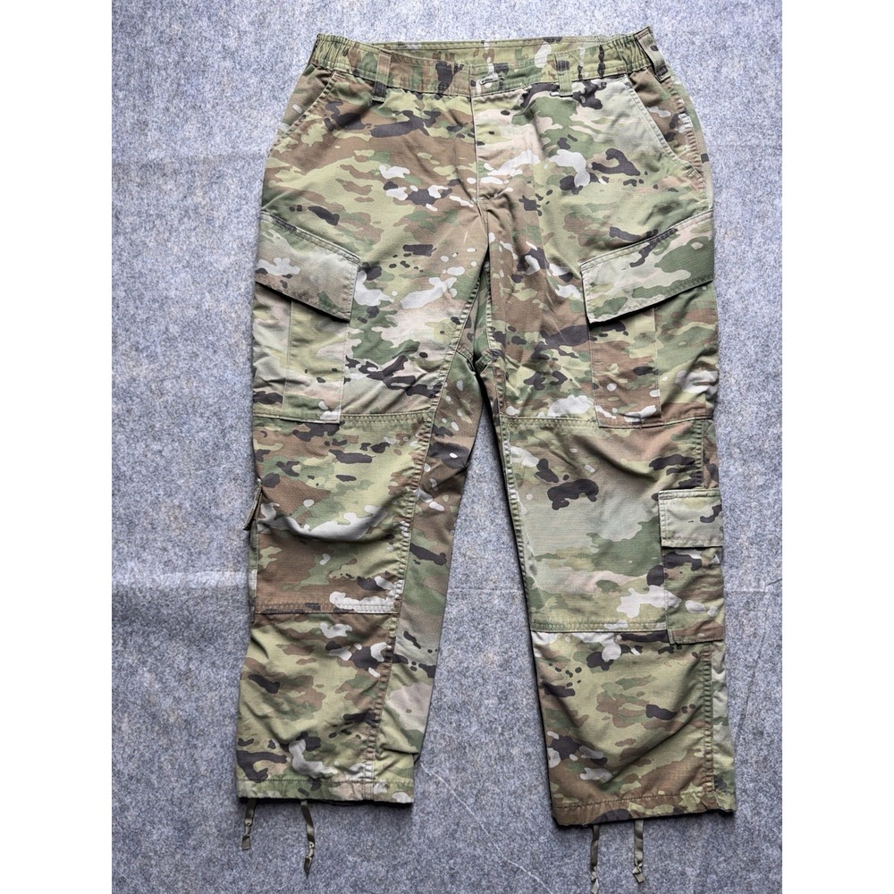 Camo Cargo Pants Tactical Military Style Multi Pocket Outdoor Size Medium-Short